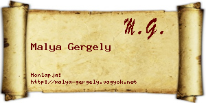 Malya Gergely névjegykártya